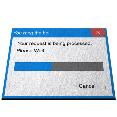 You Rang the Bell, Pop Up Message 18" x 24" Doormat Welcome Floormat