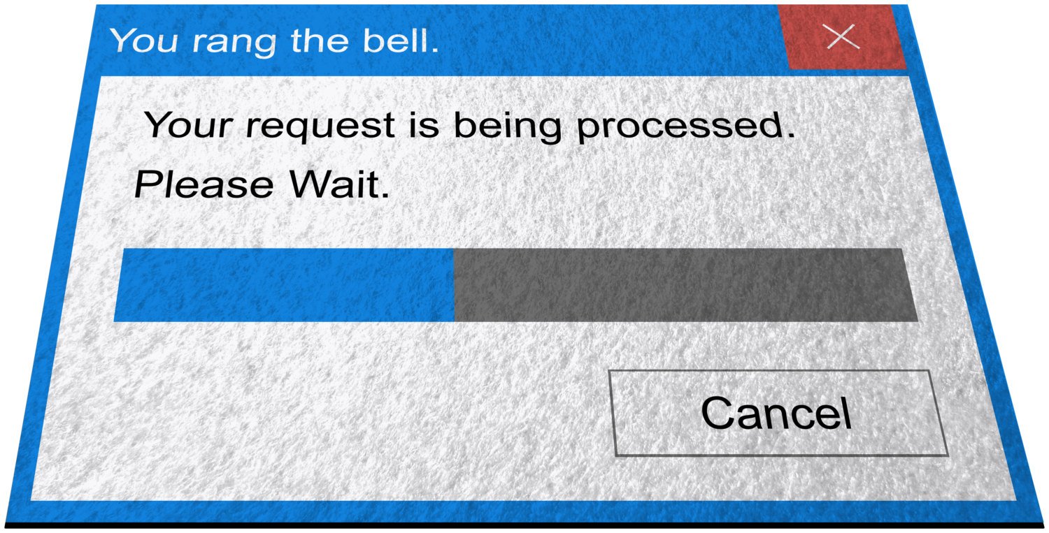 You Rang the Bell, Pop Up Message 24" x 36" Doormat Welcome Floormat