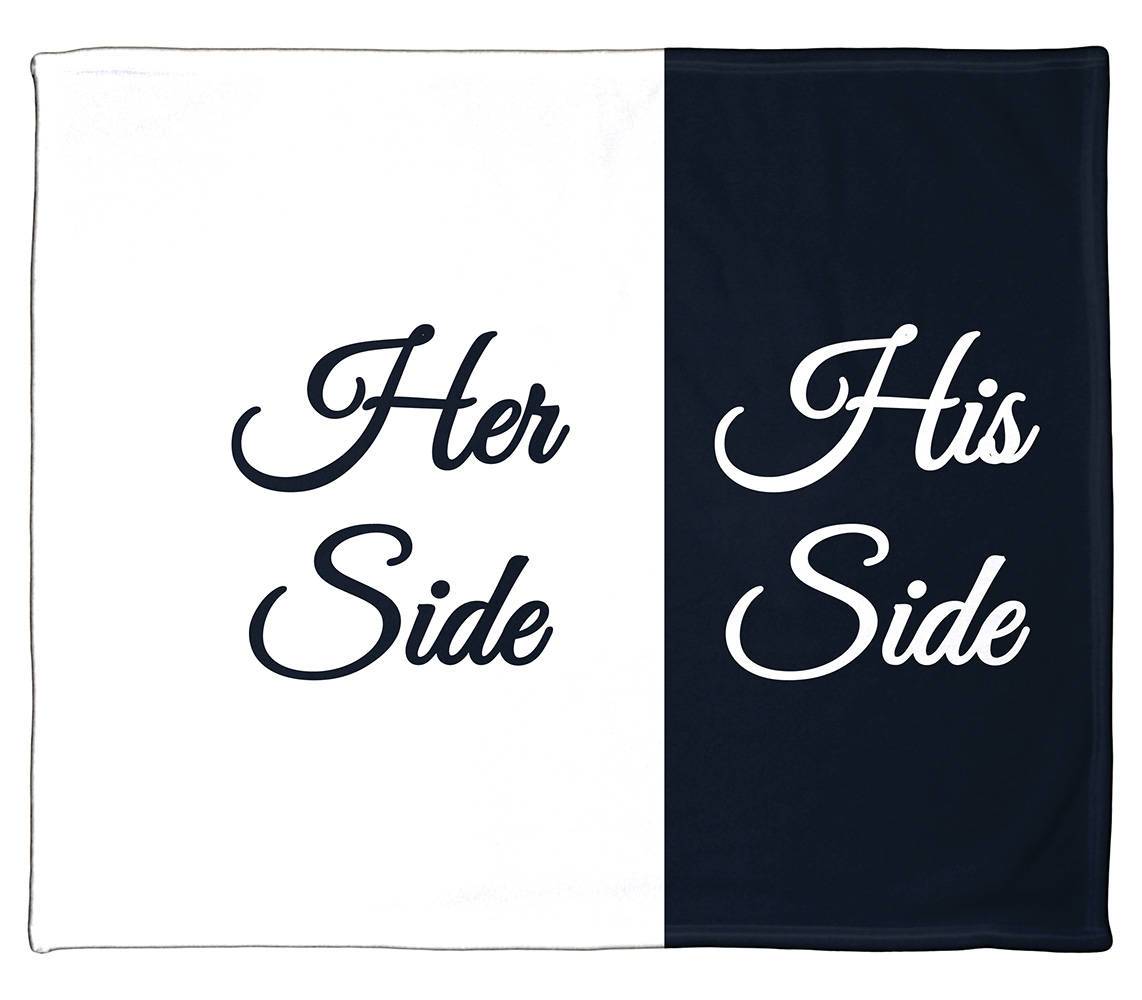 Her Side/His Side 50" x 60" Polar Fleece Throw Blanket / Tapestry Wall Hanging CLEARANCE