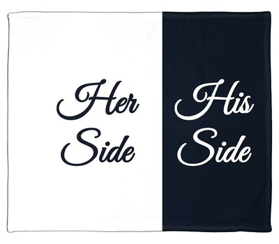 Her Side/His Side 50" x 60" Polar Fleece Throw Blanket / Tapestry Wall Hanging CLEARANCE