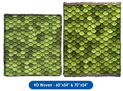 Green Dragon Scales - Throw Blanket / Tapestry Wall Hanging