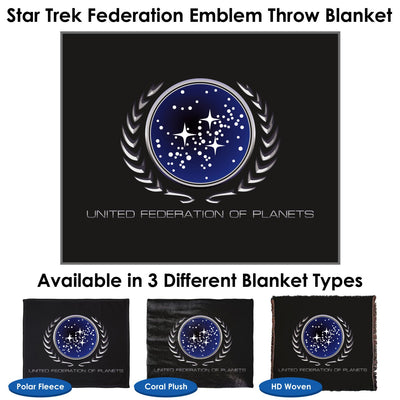 Star Trek Federation Emblem Throw Blanket / Tapestry Wall Hanging