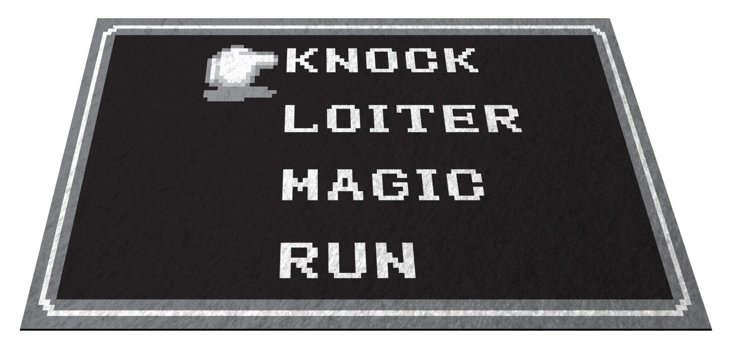Retro RPG Menu 36" x 60" Doormat Welcome Floormat