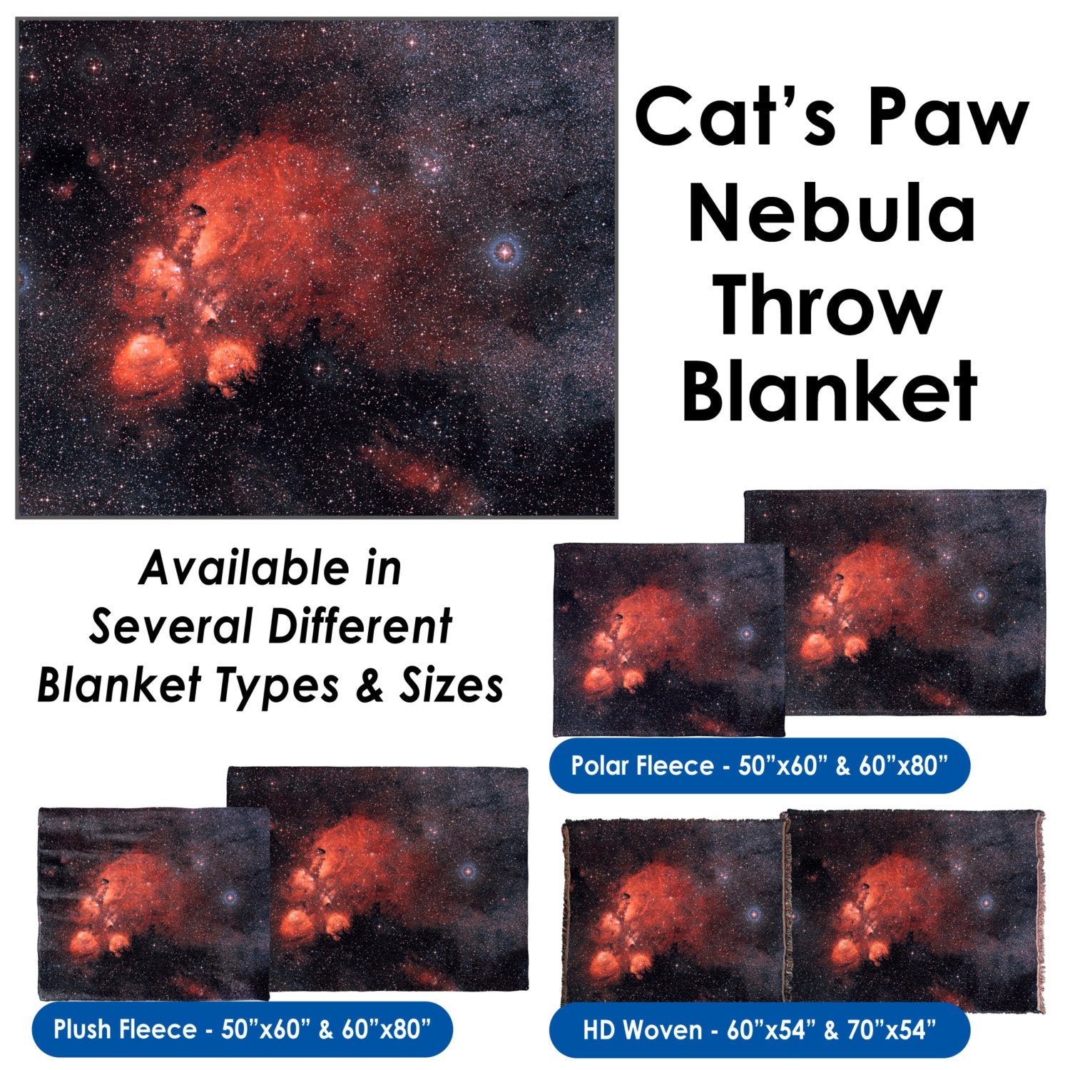 Cat&#39;s Paw Nebula - Throw Blanket / Tapestry Wall Hanging