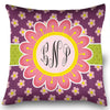 Square Blooming Spring Monogrammed Spun Polyester Pillow