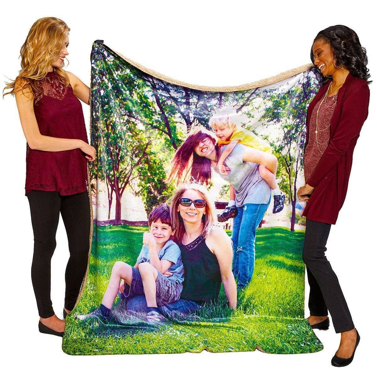 60" x 80" Heavy Weight Photo Sherpa Throw Blanket