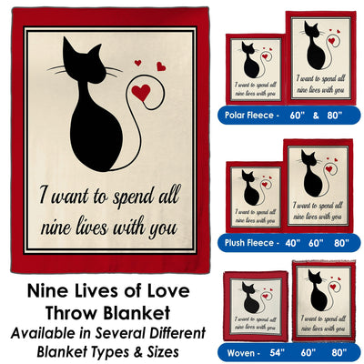 Nine Lives of Love - Throw Blanket