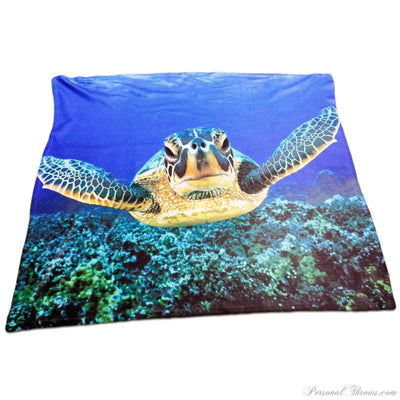 Designer Gifts - Aquatic Sea Turtle 50" X 60" Polar Fleece Throw Blanket