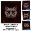 Designer Gifts - Black Cat Face Throw Blanket