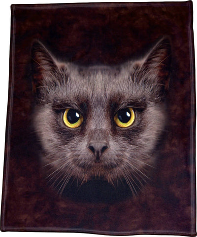 Designer Gifts - Black Cat Face Throw Blanket