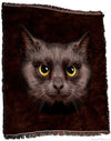 Designer Gifts - Black Cat Face Throw Blanket