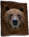 Designer Gifts - Brown Bear Face Throw Blanket