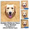 Designer Gifts - Golden Retriever Face Throw Blanket