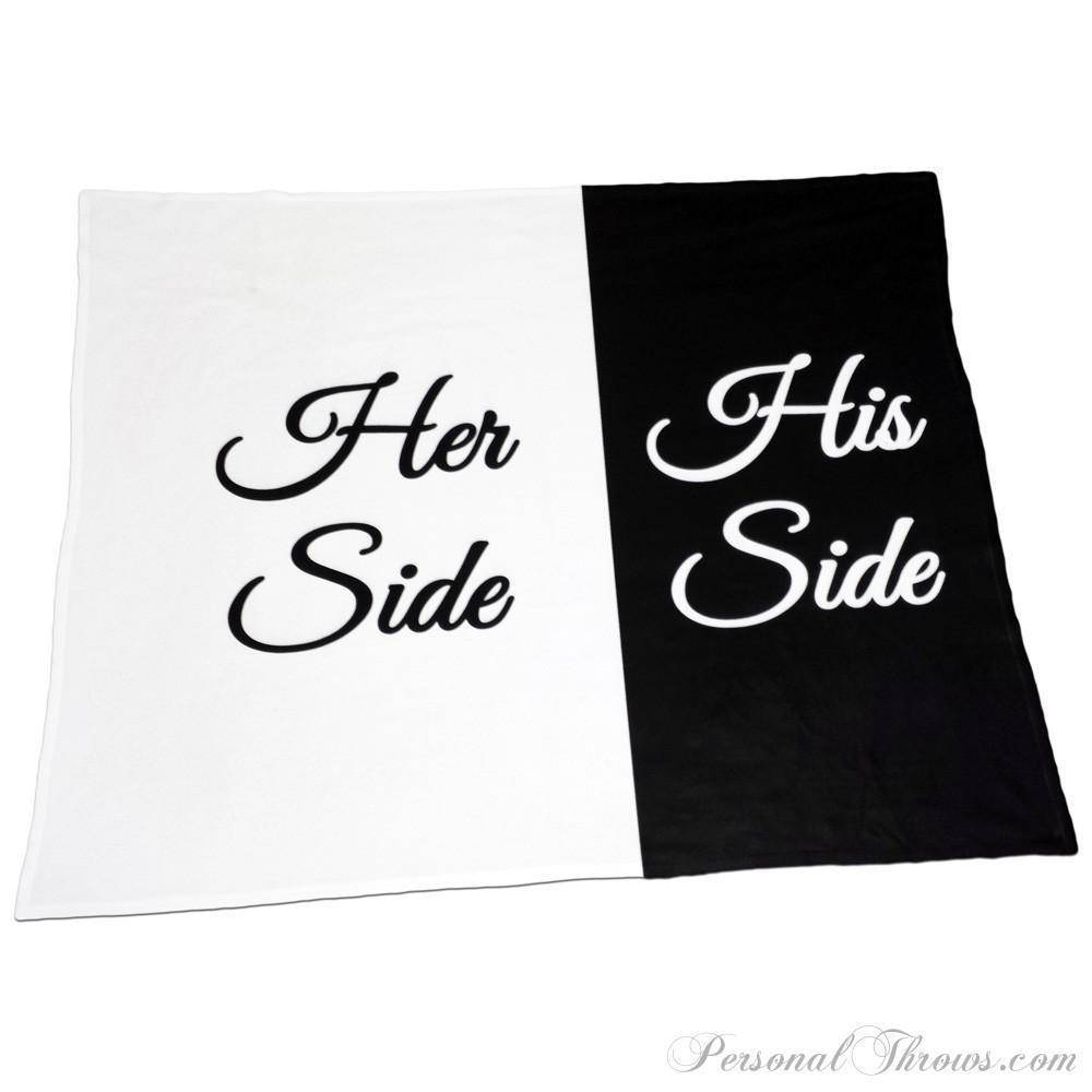 Designer Gifts - His Side, Her Side – 50" X 60" Polar Fleece Throw Blanket