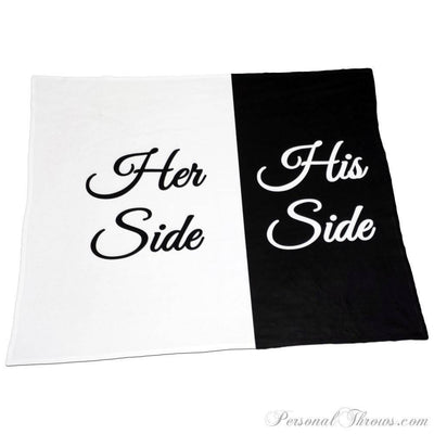 Designer Gifts - His Side, Her Side – 50" X 60" Polar Fleece Throw Blanket