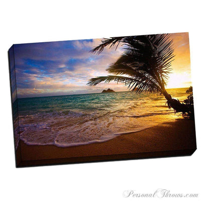 Designer Gifts - Lanikai Beach 24" X 36" X 1.5" Canvas Gallery Wrap Photo Print