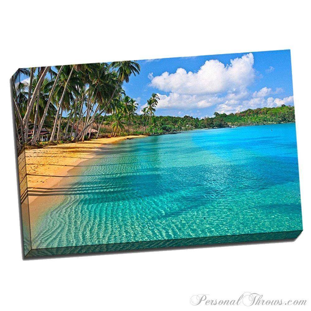 Designer Gifts - Paradise Beach 24" X 36" X 1.5" Canvas Gallery Wrap Photo Print