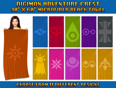 Digimon Adventure Crest - 30" x 60" Microfiber Beach Towel