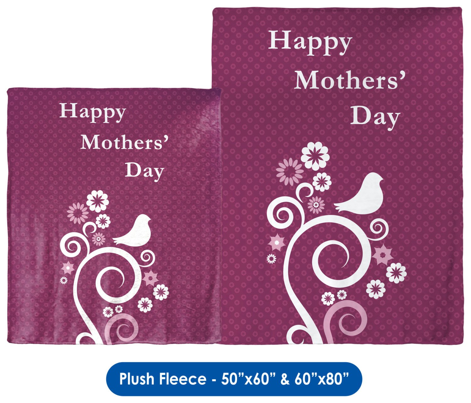 Mothers&#39; Day Abstract Flowers & Birds - Throw Blanket / Tapestry Wall Hanging