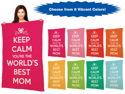 Keep Calm You&#39;re The World&#39;s Best Mom - 40" x 60" Ivory Plush Blanket