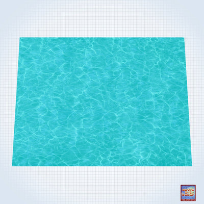 Tropical Waters - #GM202 - 60" x 80" (4&#39; x 6&#39; plus) Fleece Table Top Gaming Mat