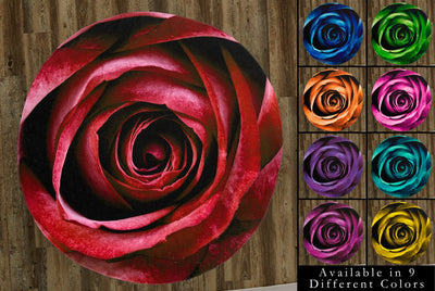 Close-Up of a Rose Blossom, 60" Round Microfiber Beach Towel