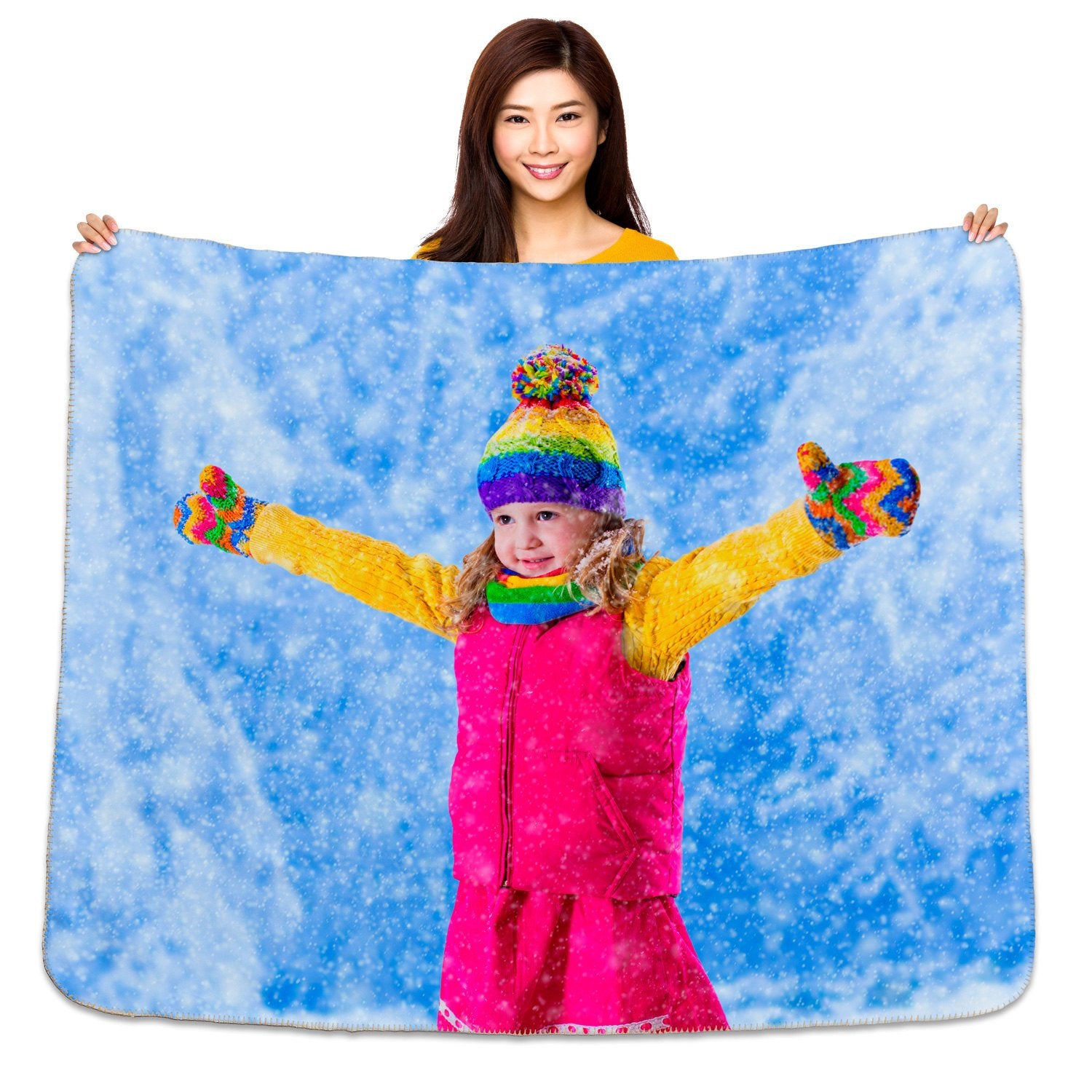 Personalized 60" x 50" Photo / Image Sherpa Throw Blanket