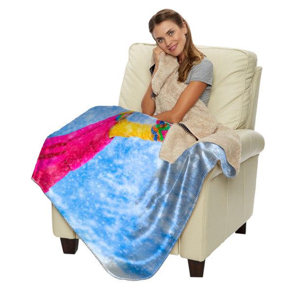Personalized 60" x 50" Photo / Image Sherpa Throw Blanket