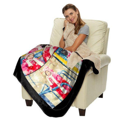Personalized 60" x 50" Photo Collage Sherpa Throw Blanket