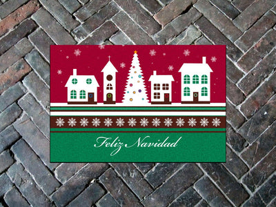 Merry Christmas Door Mat - (Available in English and Español!)