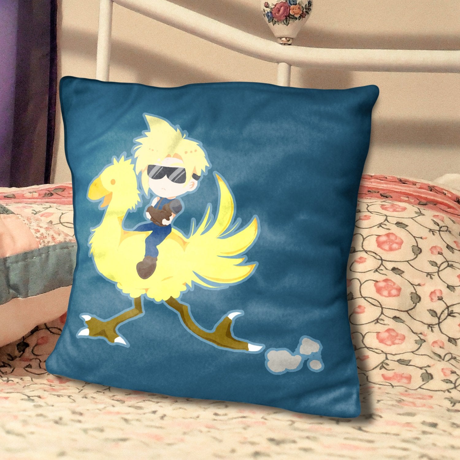 Chocobo Rider Cloud, Spun Polyester Pillow