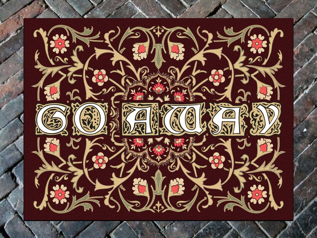 "Go Away" Area Rug / Doormat / Bathmat