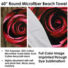 Close-Up of a Rose Blossom, 60" Round Microfiber Beach Towel