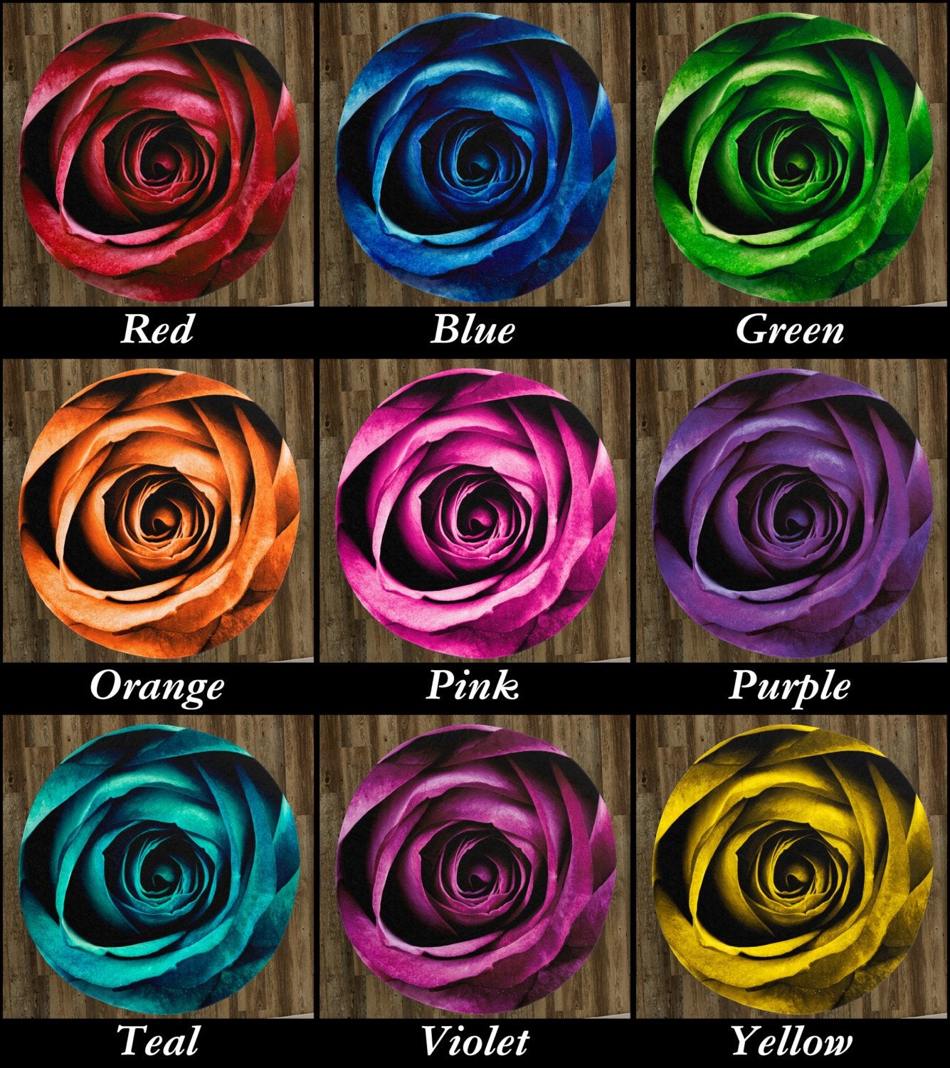 Close-Up of a Rose Blossom, 60" Round Microfiber Beach Towel