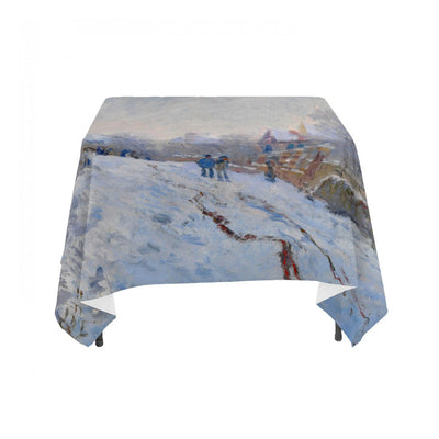 Claude Monet&#39;s "Snow at Argenteuil, 1875", Linen Table Cloth