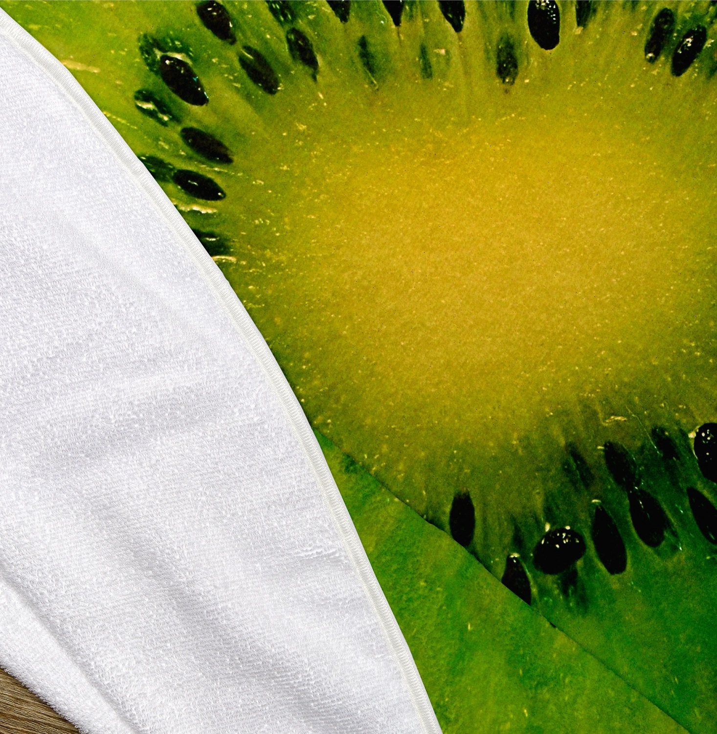 Kiwi Fruit Slice 60" Round Microfiber Beach Towel