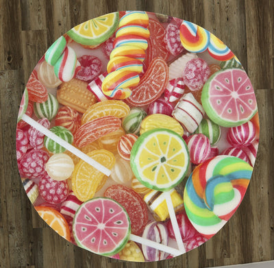 Candy Candy Everywhere 60" Round Microfiber Beach Towel