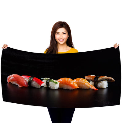 Sushi Line - 30" x 60" Microfiber Beach Towel