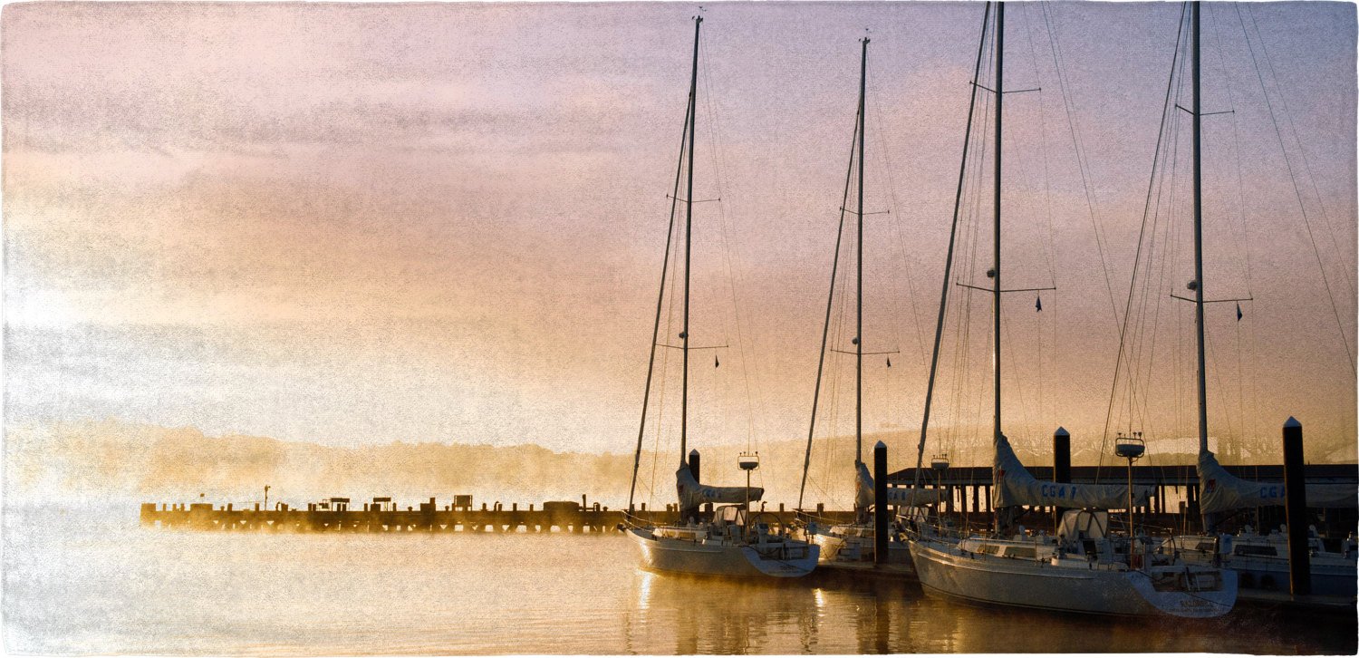 Sailboats at Sunset - 30" x 60" Microfiber Beach Towel