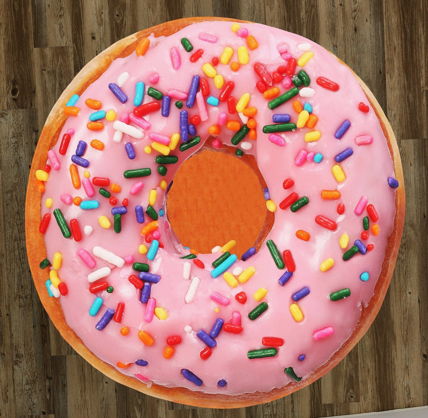 Pink Frosted Sprinkled Donut 60" Round Rug / Carpet