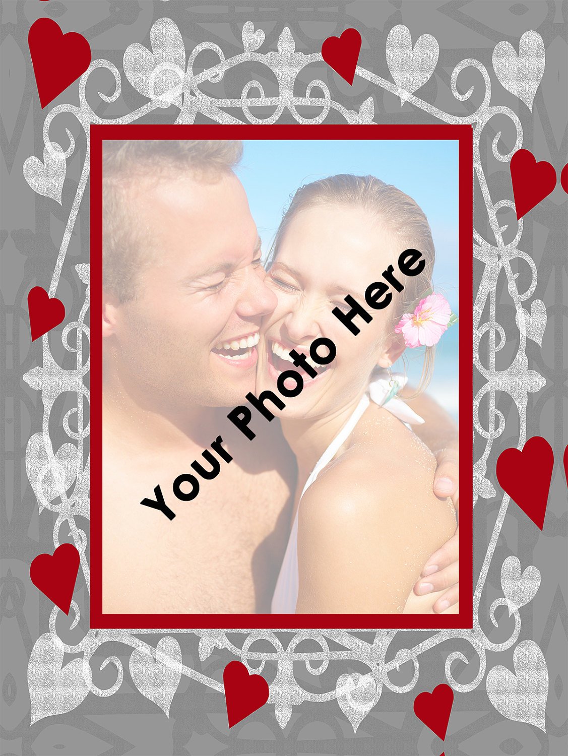 Sweet Heart (gray-scale) w/red hearts Photo Throw Blanket / Tapestry Wall Hanging