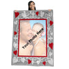 Sweet Heart (gray-scale) w/red hearts Photo Throw Blanket / Tapestry Wall Hanging