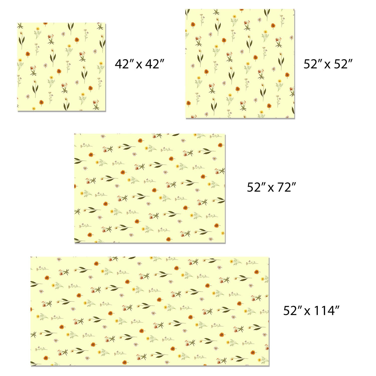 Sunny Botanical Vintage Floral - Linen Table Cloth