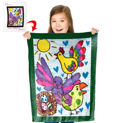 Turn Your Child&#39;s Drawing into a 30" x 40" Plush Fleece Mini Blanket