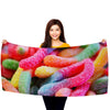 Gummy Worms - 30" x 60" Microfiber Beach Towel