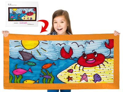 Turn Your Child&#39;s Drawing into a 30" x 60" Beach Towel