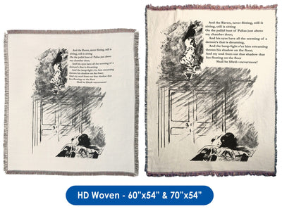 Edgar Allan Poe&#39;s "The Raven" - Throw Blanket / Tapestry Wall Hanging