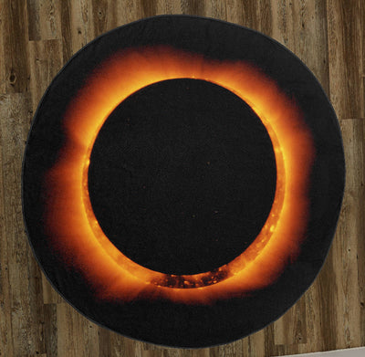Total Solar Eclipse (Ring of Fire) 60" Round Microfiber Beach Towel