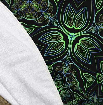Peacock Pattern 60" Round Microfiber Beach Towel