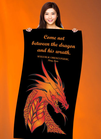 Dragon Shakespeare Quote 30" x 60" Microfiber Beach Towel